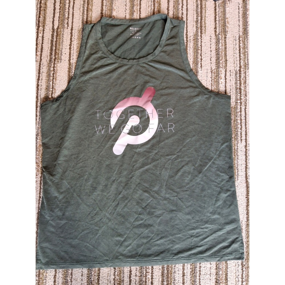 Peloton Together We Go Far Graphic Tank Top Green Heathered Medium
